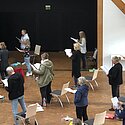 Konzentrierte Arbeit mit den Noten